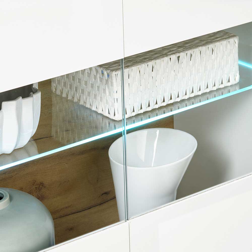 138x91x40 Kommode mit Glas 3-türig - Myrda