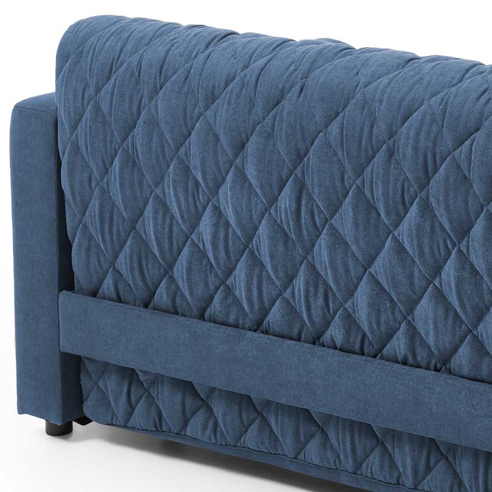 Blaue Bettcouch mit Taschenfederkern H2 - Vokoz