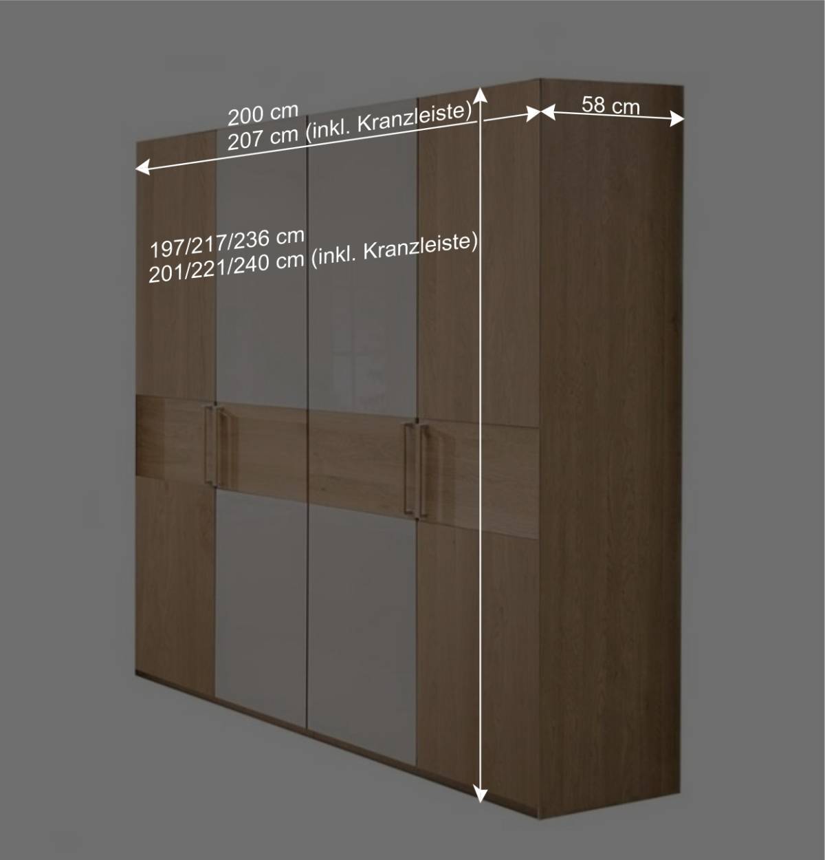Moderner Schlafzimmer Kleiderschrank 200 cm - Emdsiva I