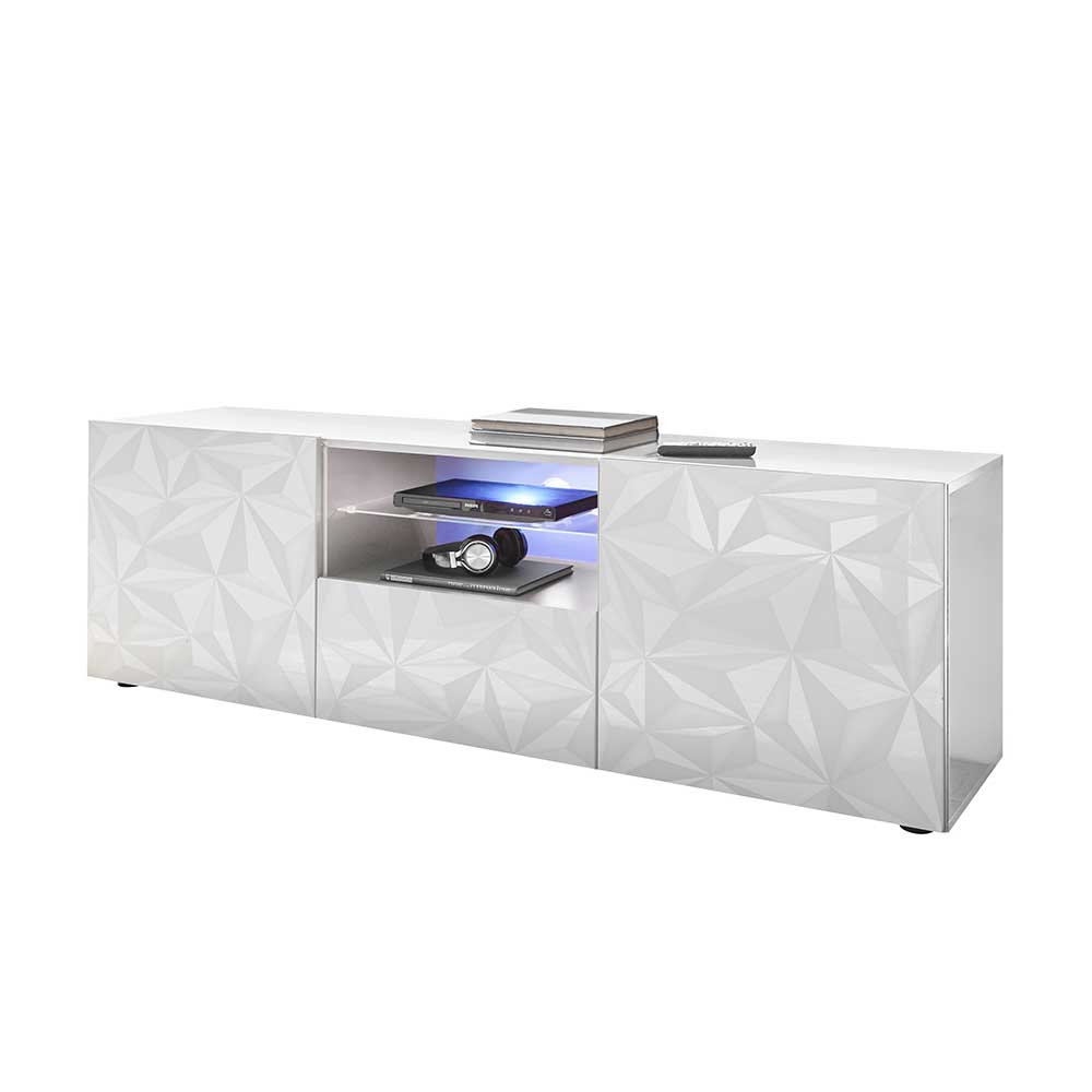 Hochglanz TV Board in Weiß mit Druck - Vovasoma