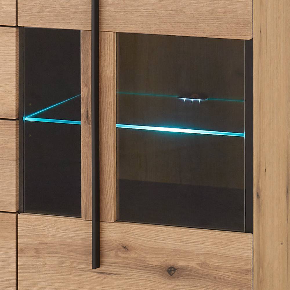 Sideboard Vitrine in Eiche Dekor - Brocus