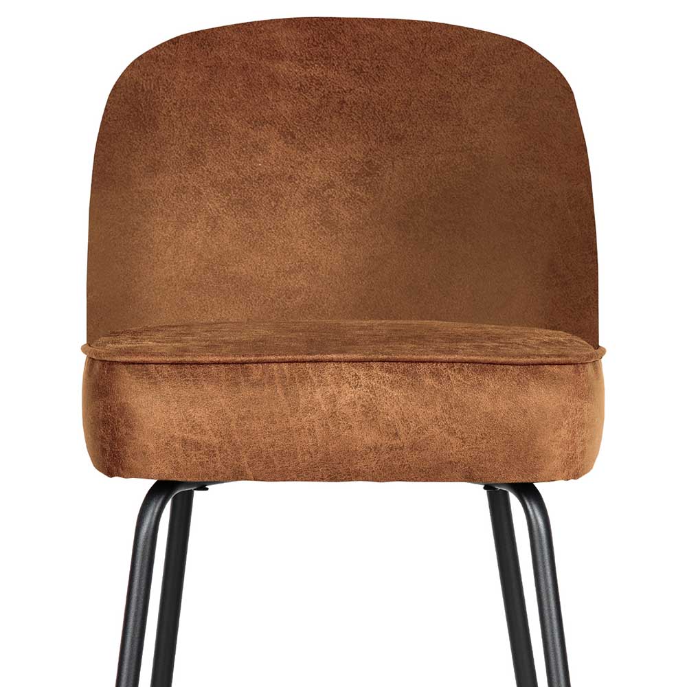 Retro Recyclingleder Barstuhl in Cognac Braun - Loritanav