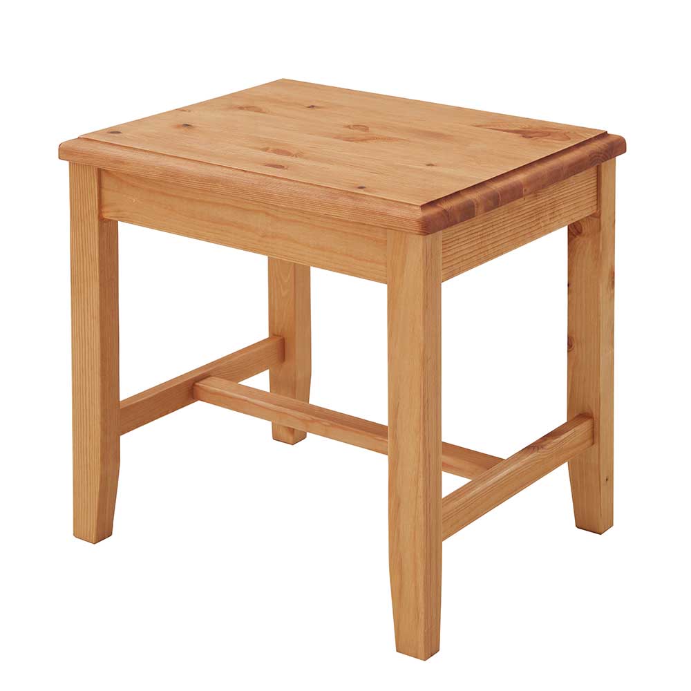 Kiefernholz Hocker in Laugenfarbig - Piatra