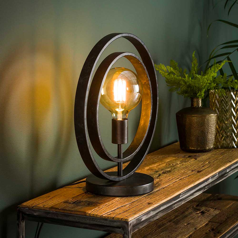Kreis Design Tischlampe in Dunkelgrau - Canduss