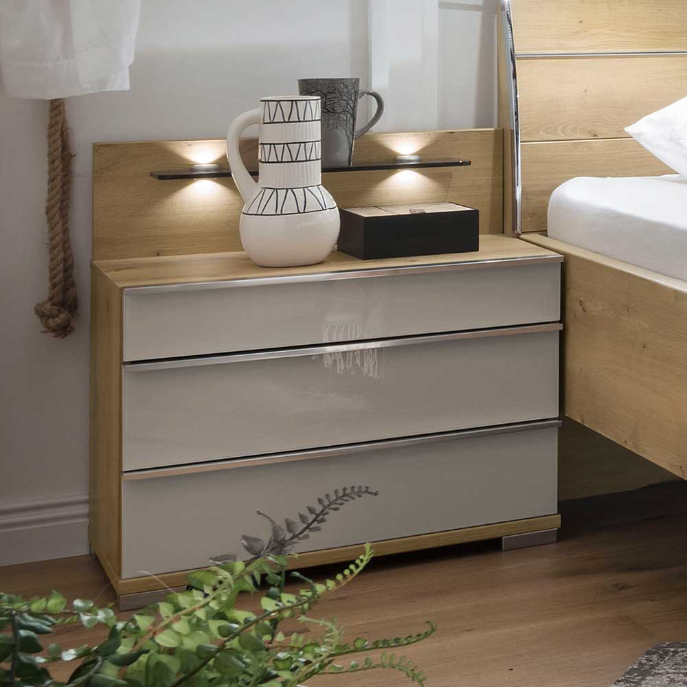 Schlafzimmermöbel Set in Beige - Lesegano (vierteilig)