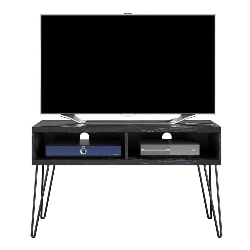 TV-Board in Marmor Optik Schwarz Grau - Select