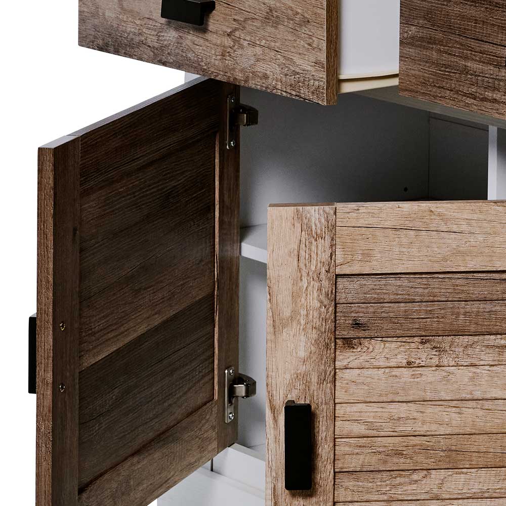 Modern Country Sideboard in Weiß - Gunjo