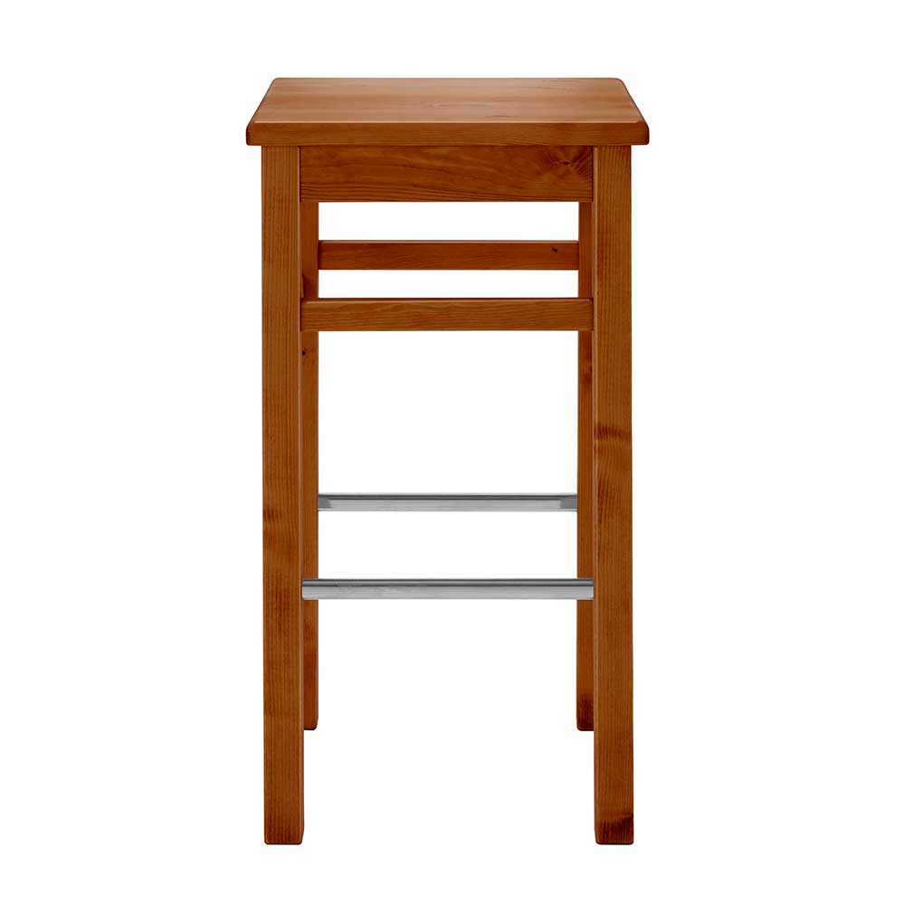 Holz Barhocker aus Kiefer in Bernstein - Zytras