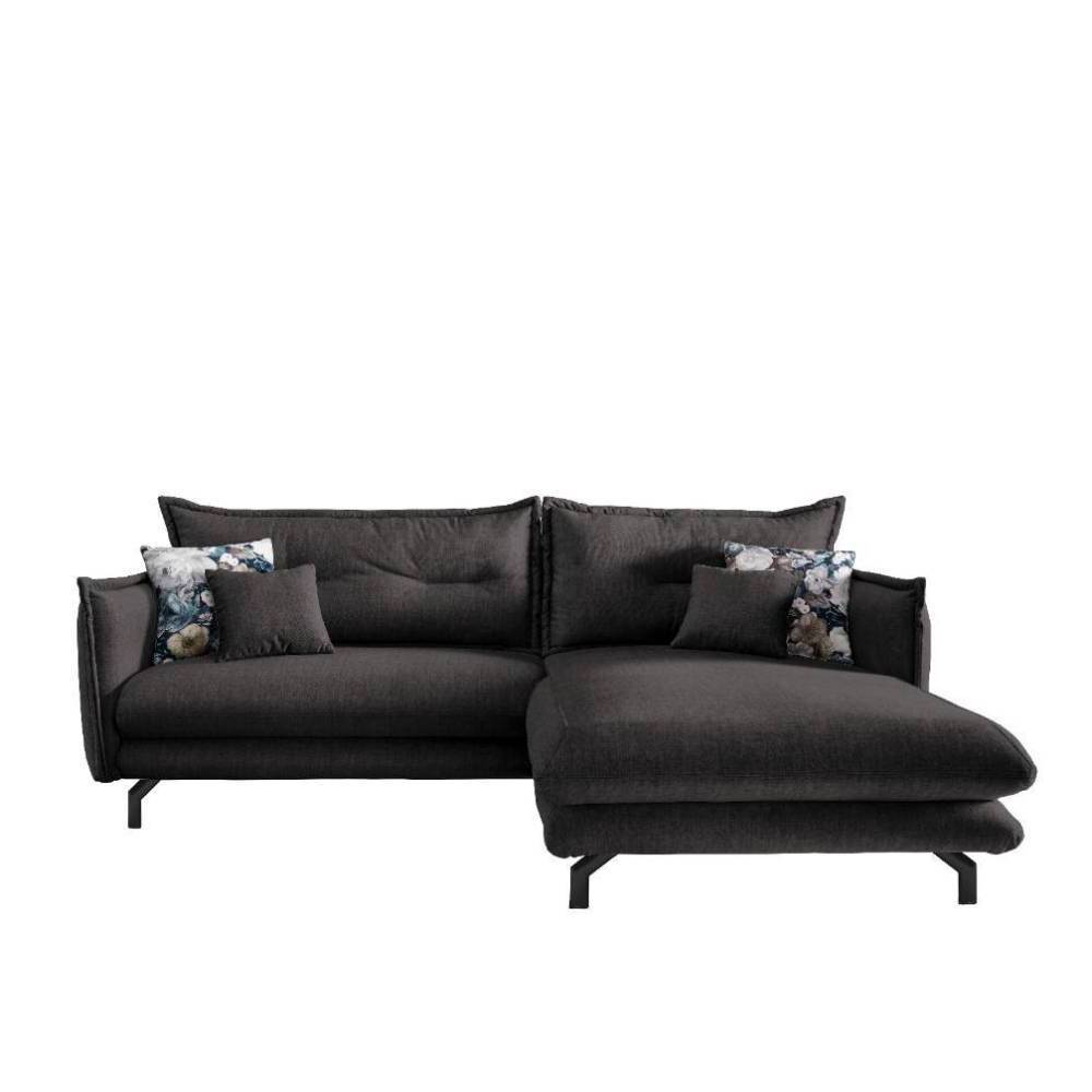 Ecksofa in Anthrazit Stoffbezug - Imdyano