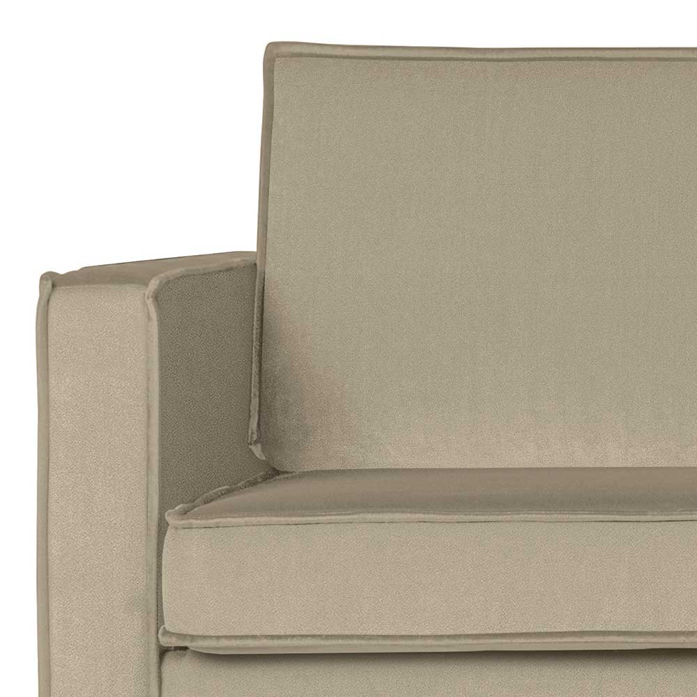 Zweisitzer Lounge Sofa aus Samt in Khaki - Afeiro