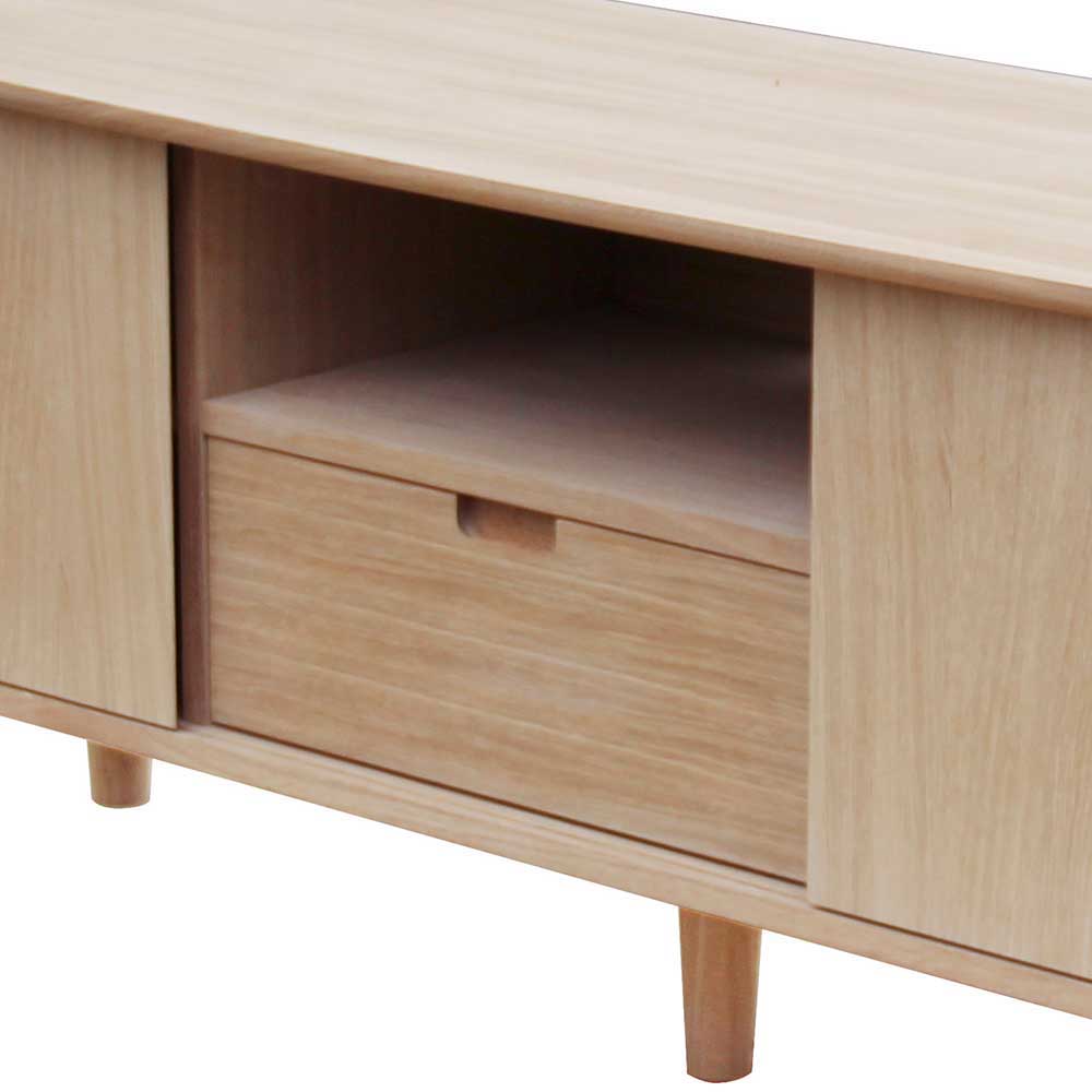 150 cm breites Retro TV Board in Eiche - Saimoon