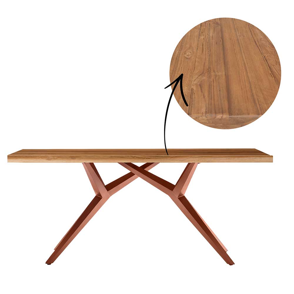 Design-Esstisch aus Altholz Teak - Canarie