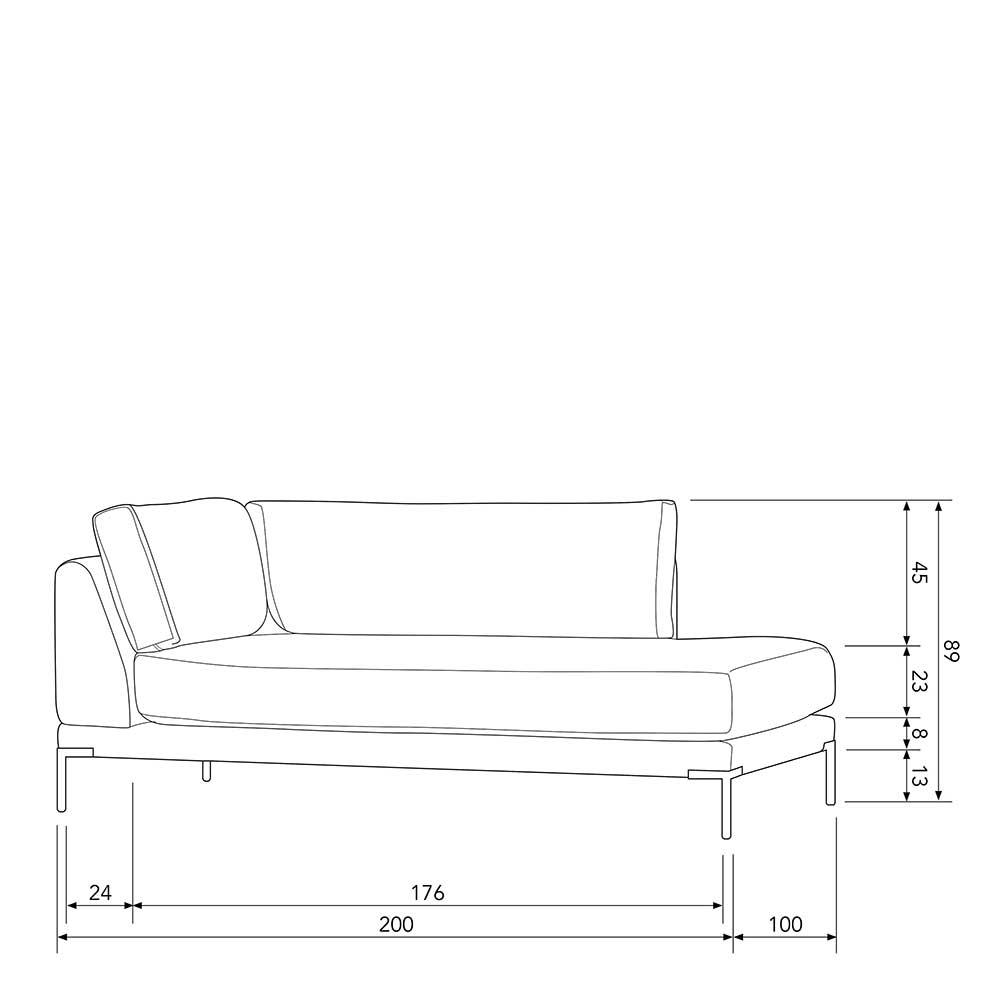 Modulcouch Lounge Element in Dunkelgrün - Arraggo