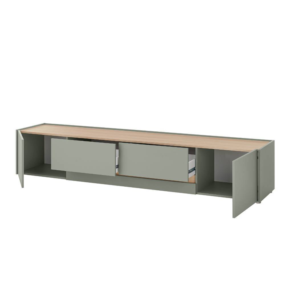 TV Board und Wandboard Set in Graugrün - Socotta (zweiteilig)