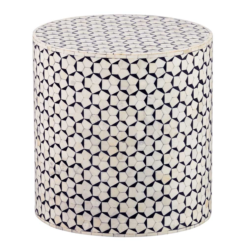 Design Beistelltisch mit Knochen Intarsien - Amdona