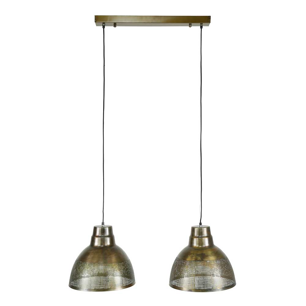 2-flammige Hängeleuchte in Bronze Antik - Jaines