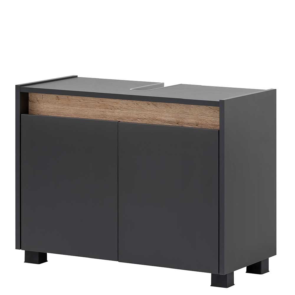 Waschbeckenunterschrank in Anthrazit & Wildeiche - Marcius