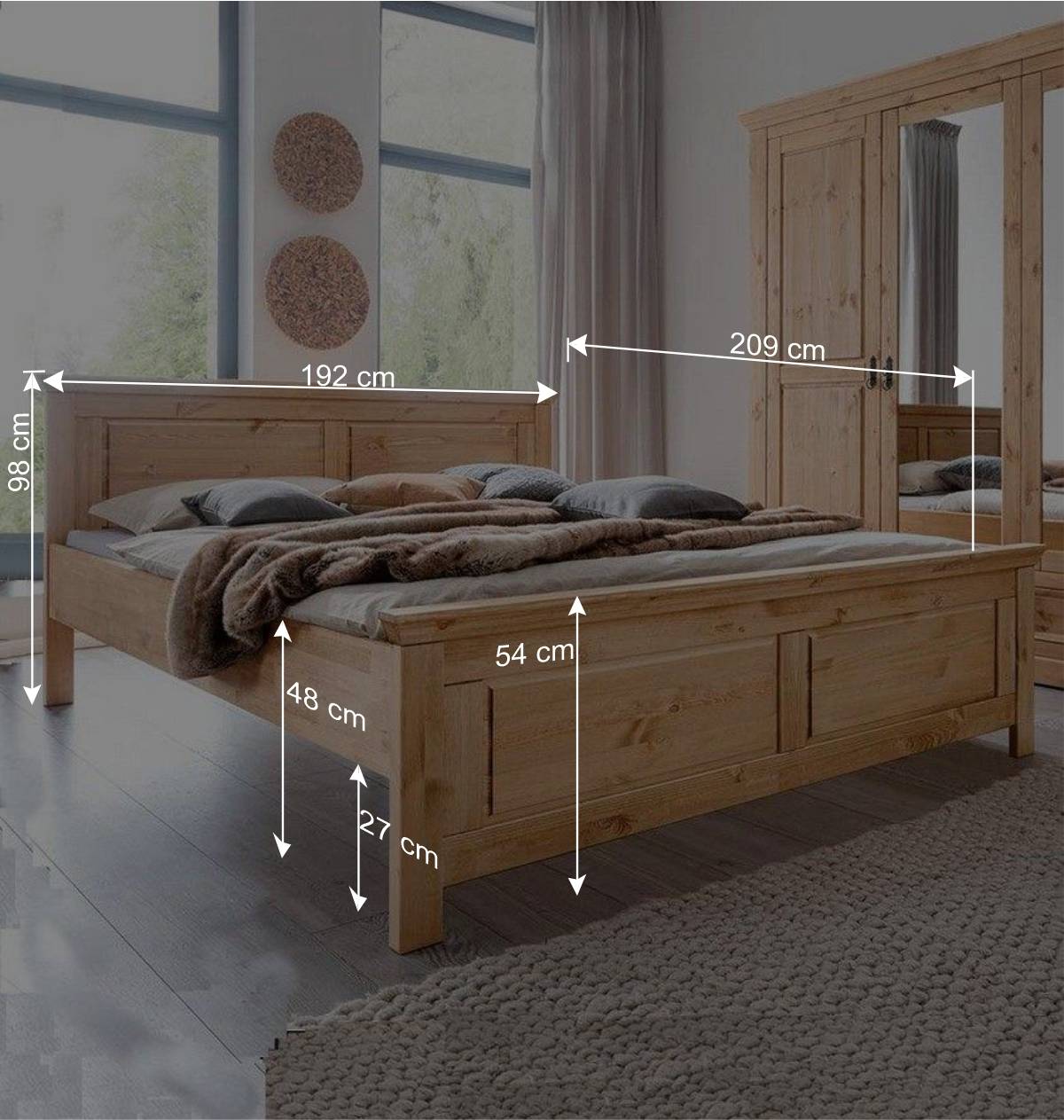 Landhaus Komplett Schlafzimmer Set - Voeca (vierteilig)