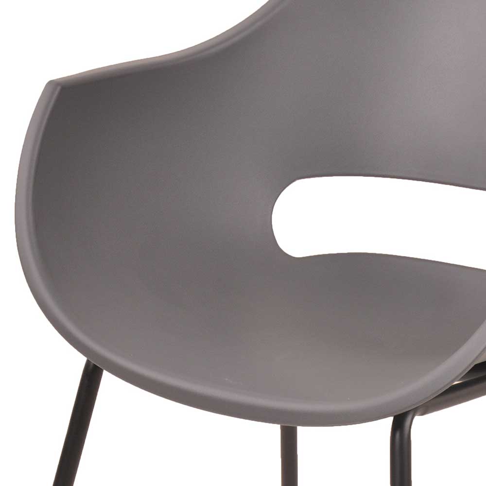 Schalen Essstuhl in Grau & Schwarz - Nadele (2er Set)