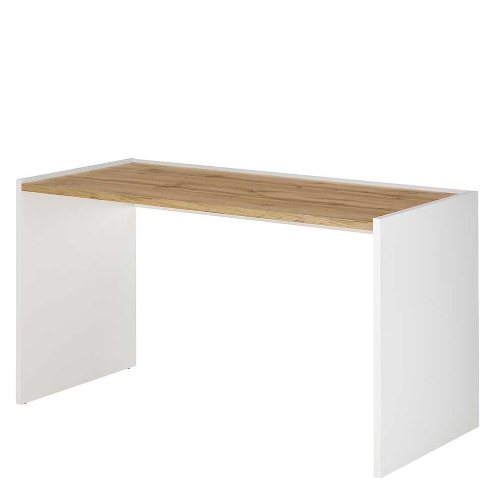 143x77x63 Schreibtisch in Wildeiche NB & Weiß - Nonessia