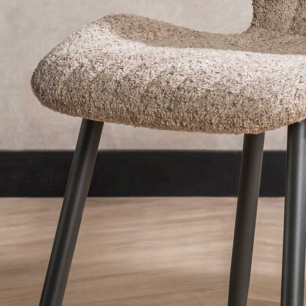 Boucle Schalenstuhl in Beige - Zogaria (4er Set)