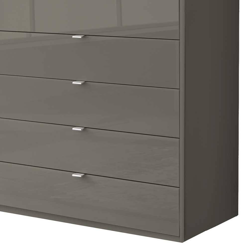 Brauner Schlafzimmerschrank mit Glasfront - Madita