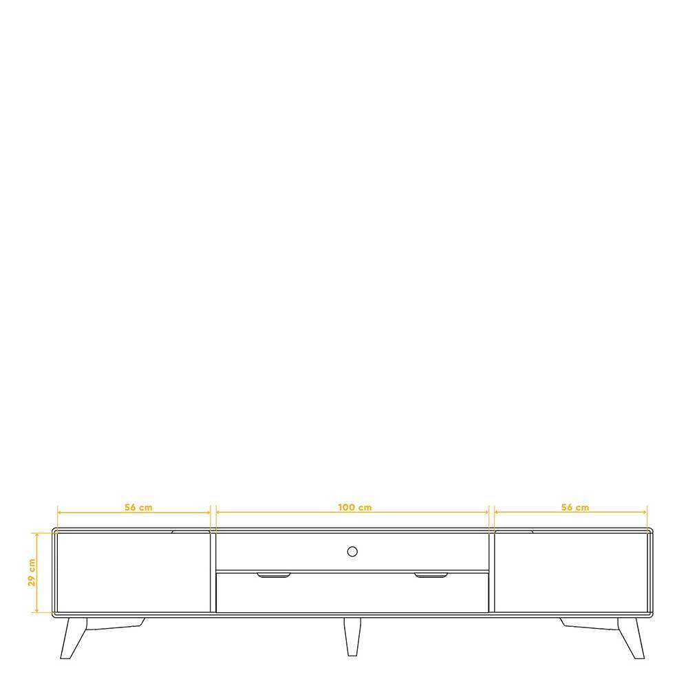 220cm breites Lowboard für TV aus Kernbuche - Junola