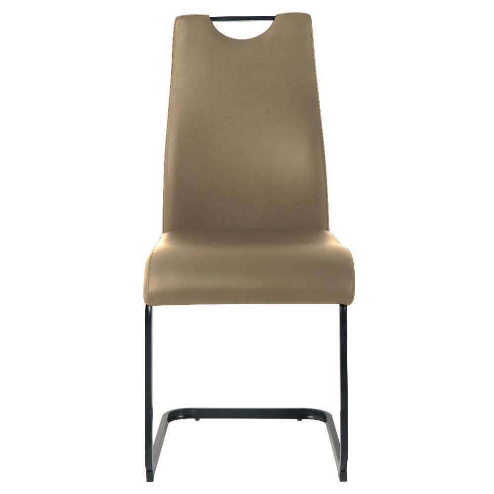 Kunstleder Schwingstühle in Taupe - Casimiro (2er Set)