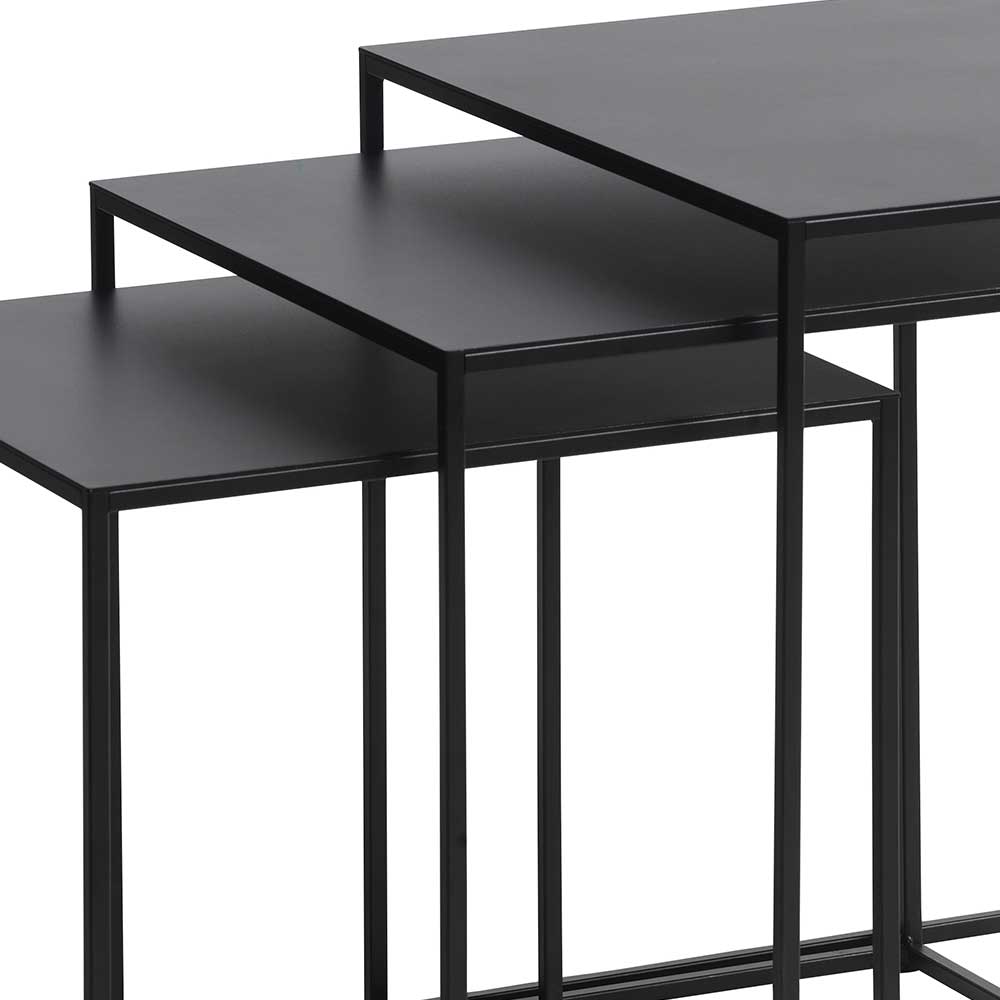 Dreisatz Beistelltisch aus Metall - Clazoria (dreiteilig)