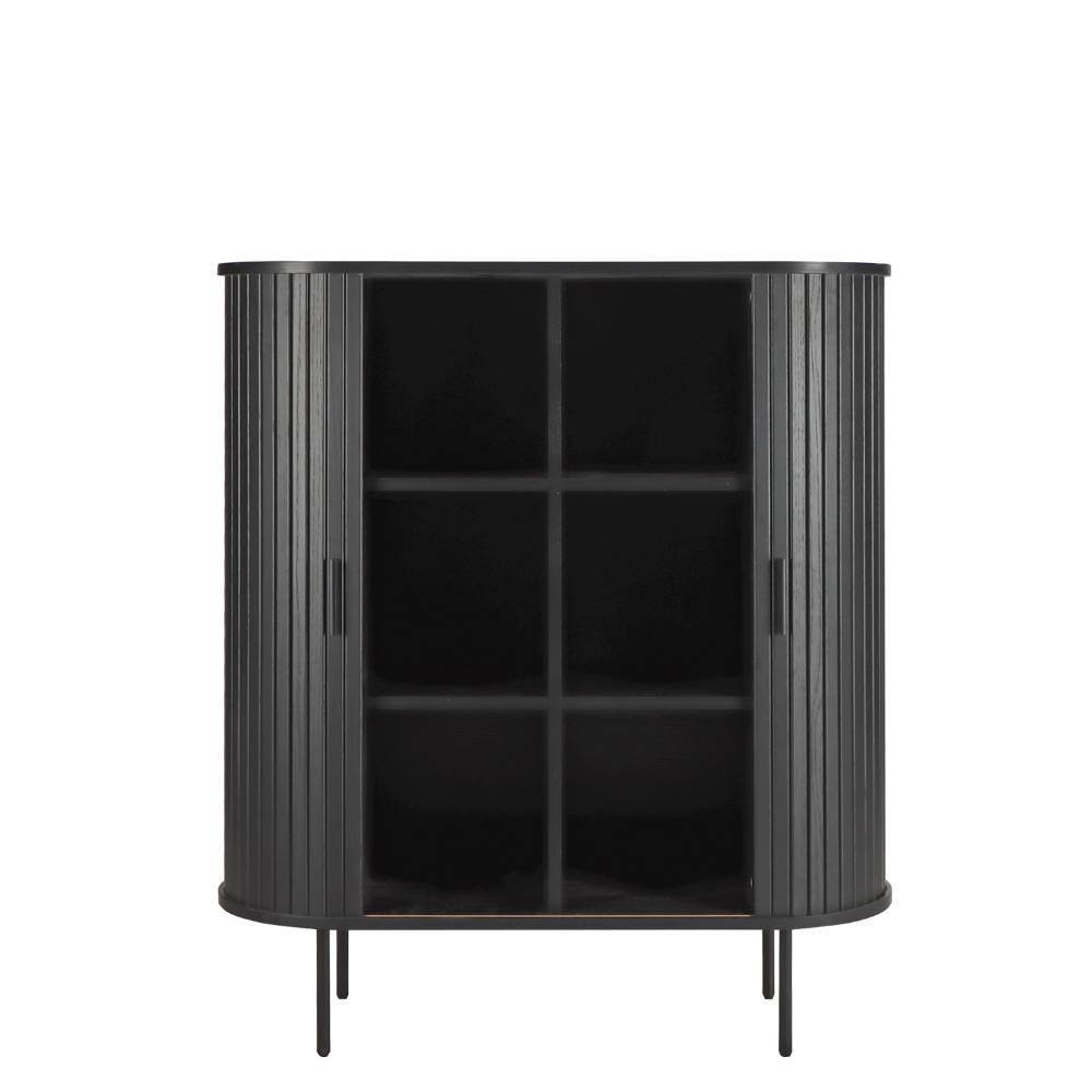 Ovales Schiebetüren-Highboard im Retro Design - Lurymav
