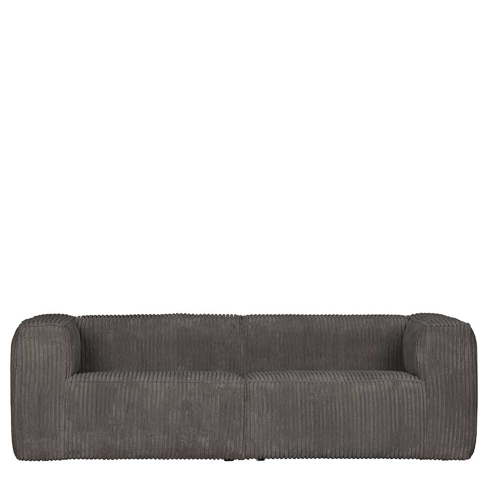 246cm breite Wohnzimmercouch in Dunkelgrau Cord - Island