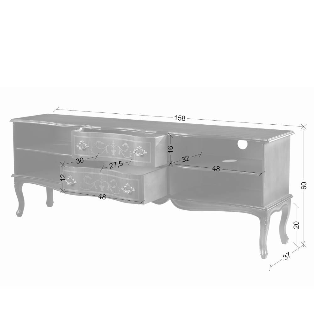 158x60x37 Fernsehunterschrank im Barockstil - Motiz