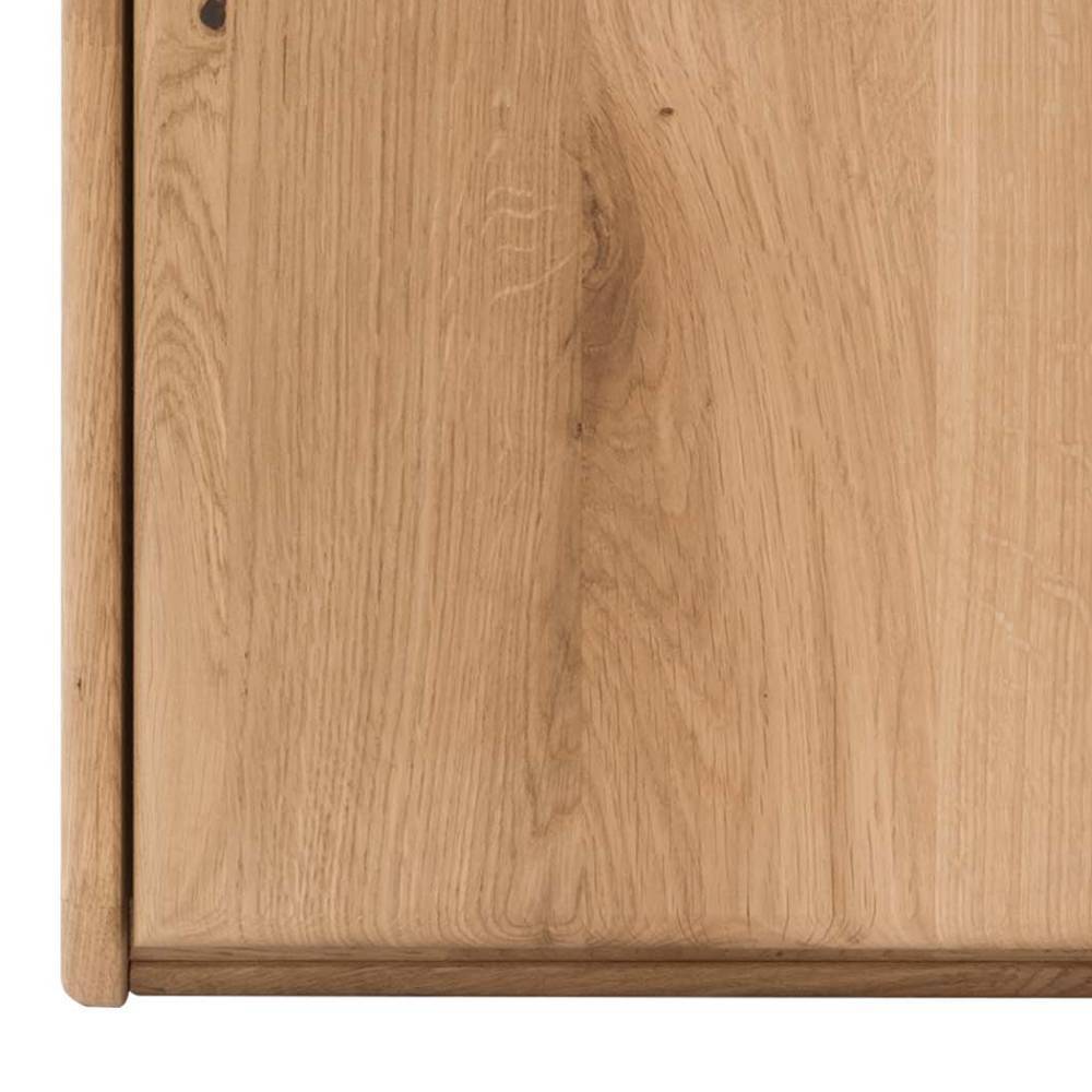 Holz-Sideboard aus massiver Wildeiche mit natürlicher Maserung und abgerundeten Kanten – Aco