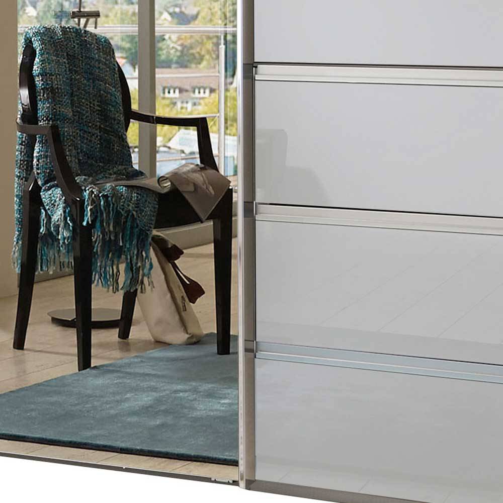 Kleiderschrank mit reflektierender Spiegeltür in Weiß und Parsol-Spiegelung für Schlafzimmer – Babaco