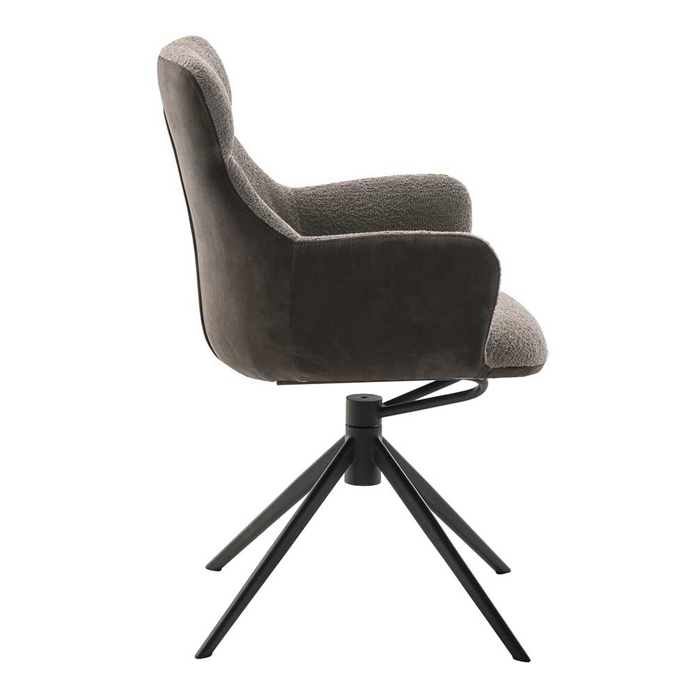 Tischsessel in Schlamm & Schwarz - Colles (2er Set)