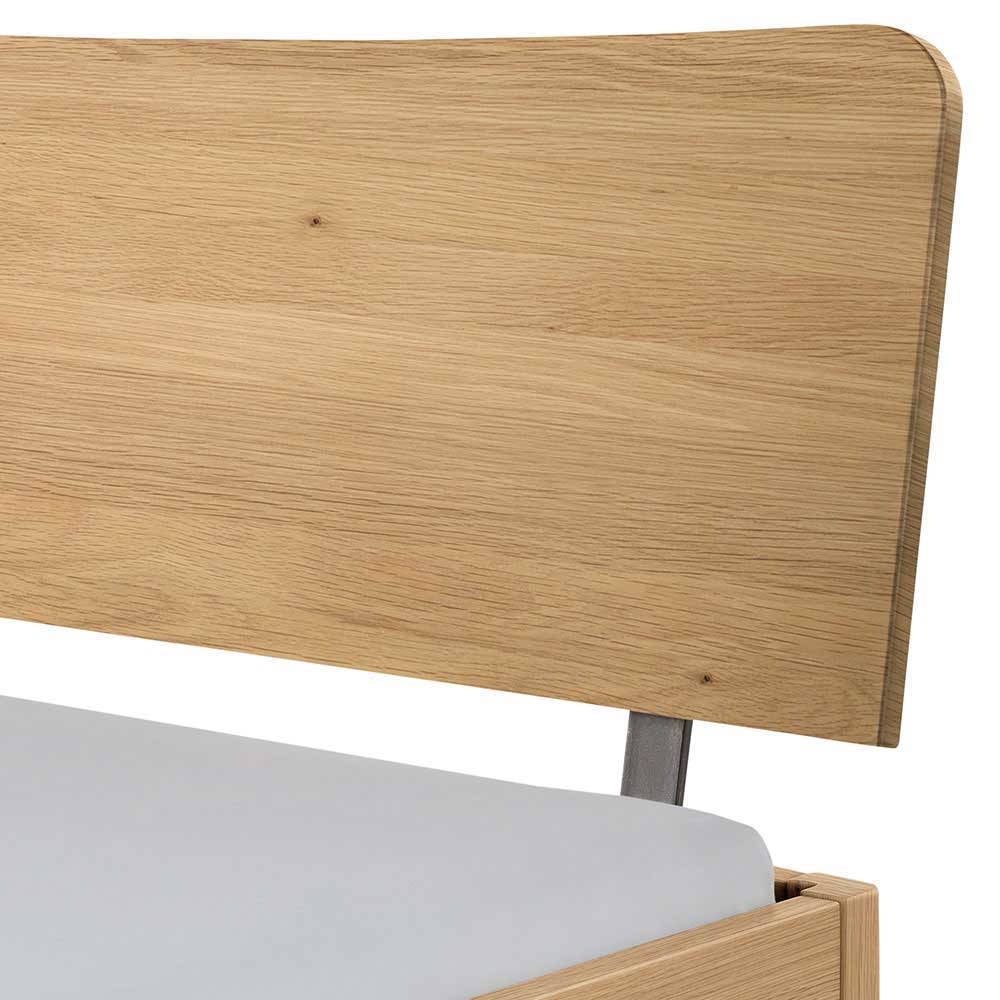 Elegantes Doppelbett aus heller Eiche massiv - Ammie