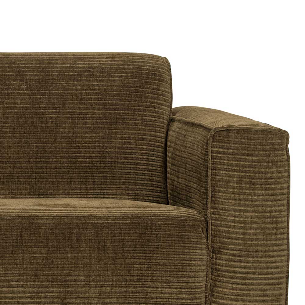 Dreisitzer Couch in Hellbraun Cord - Devenia