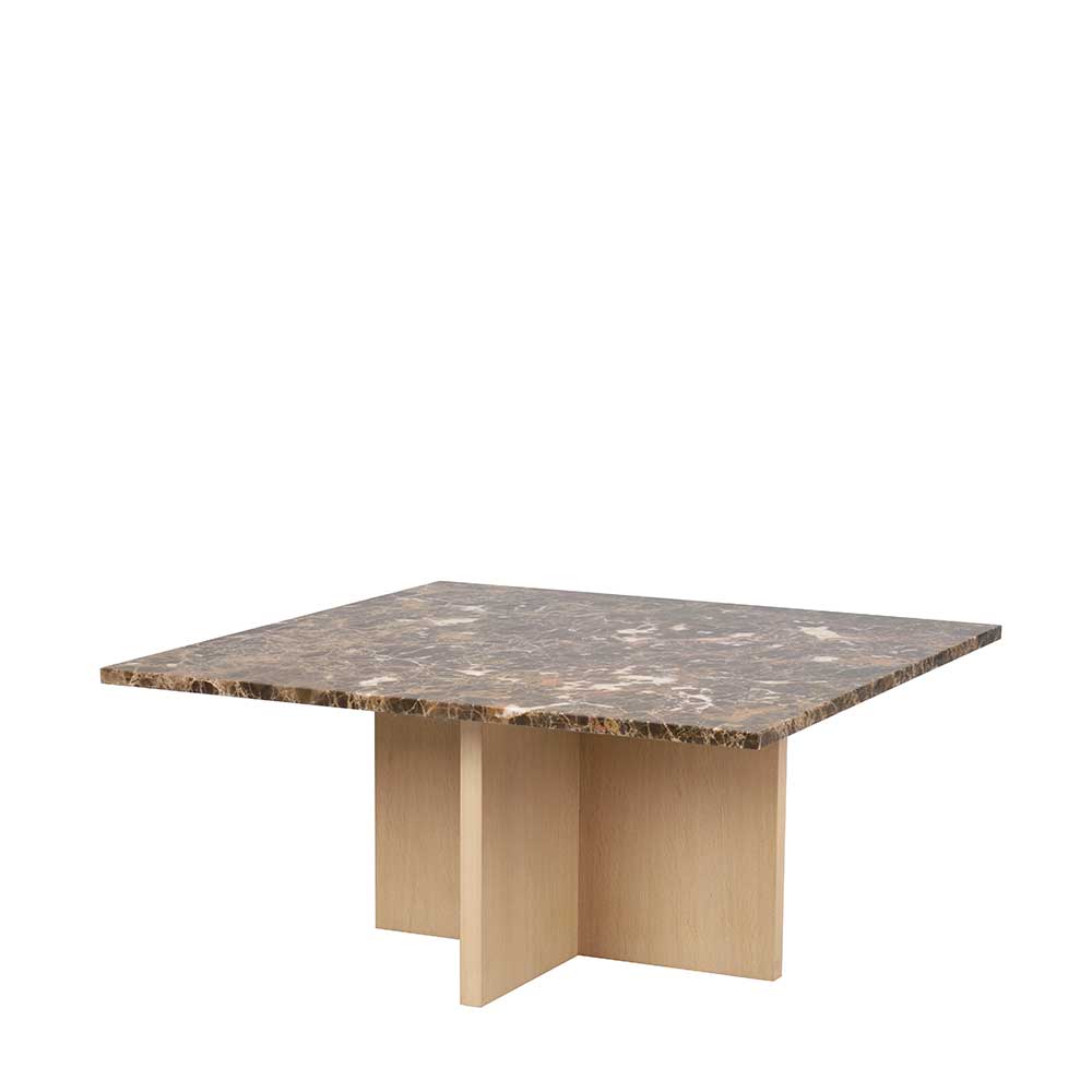 Sofatisch mit Marmorplatte in Braun gemustert - Gilberta