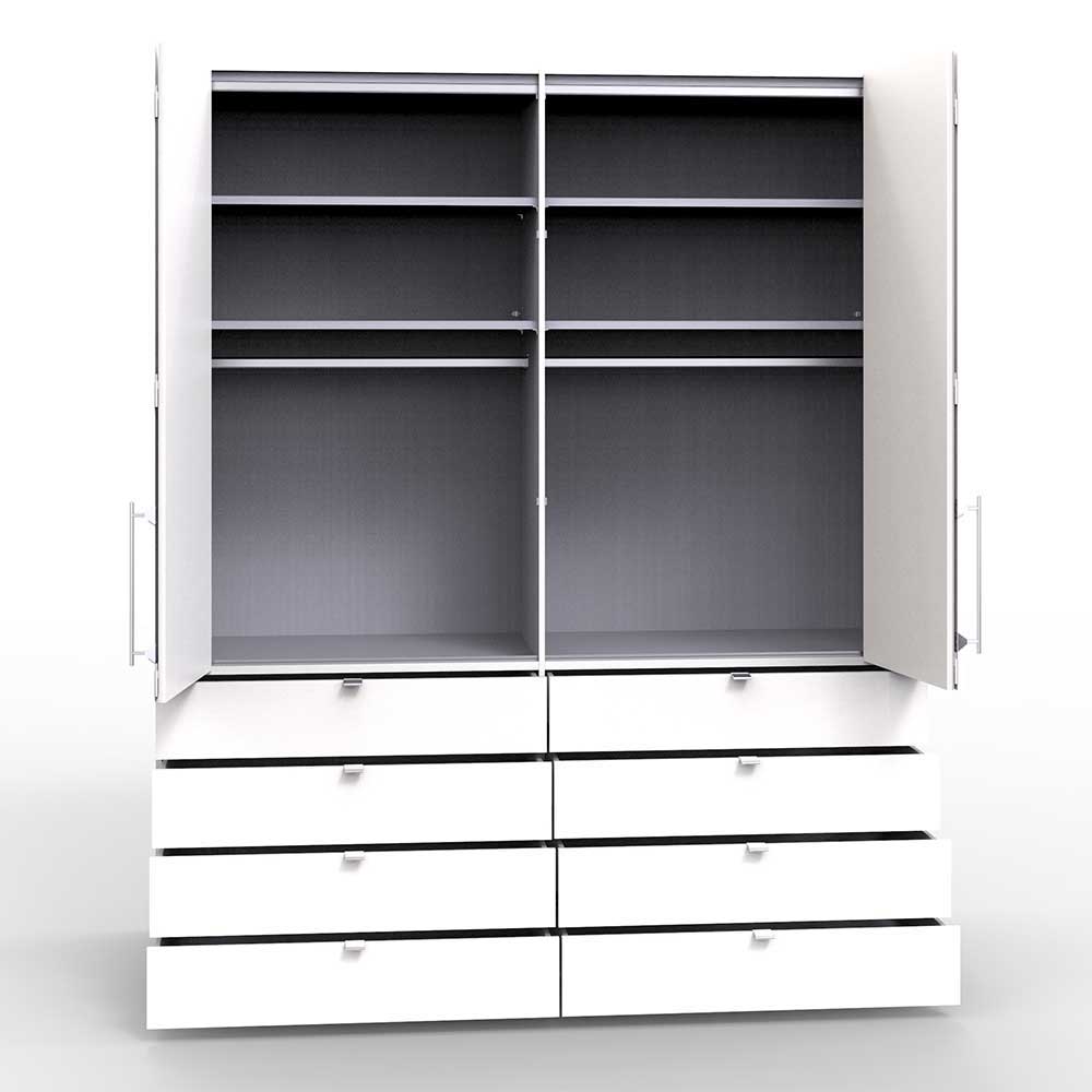 Kleiderschrank glasbeschichtet in Creme - Laingo