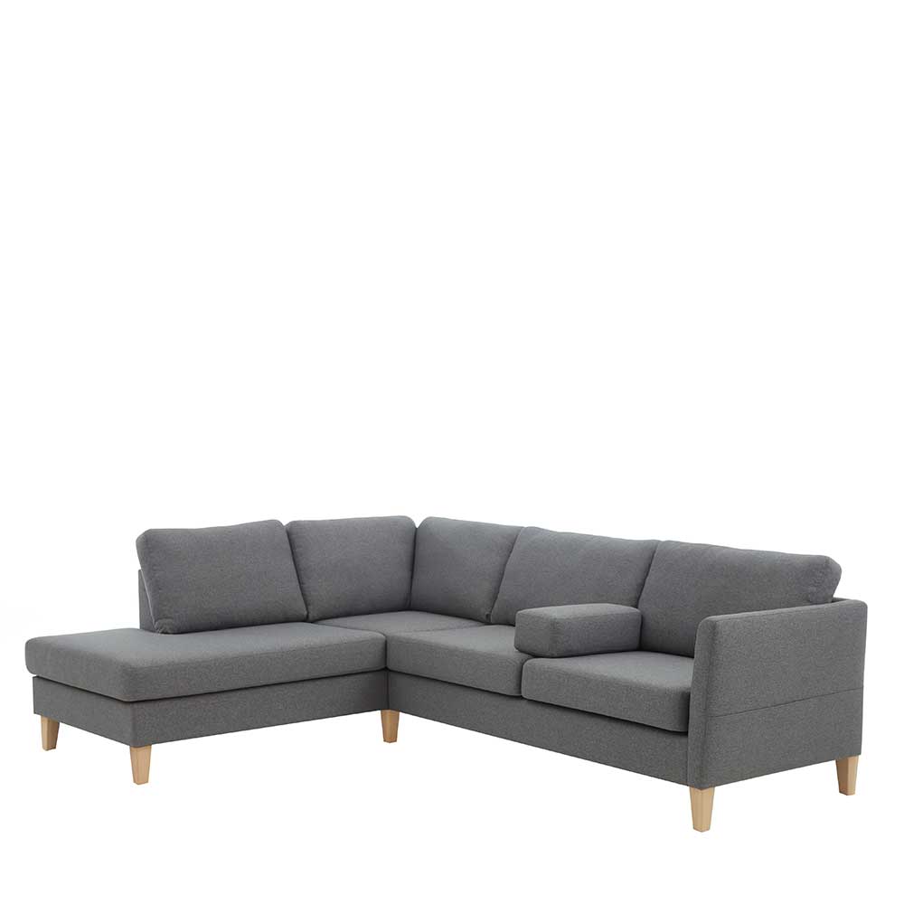 Ecksofa in Grau Stoff - Dreisitzer - Donnsai