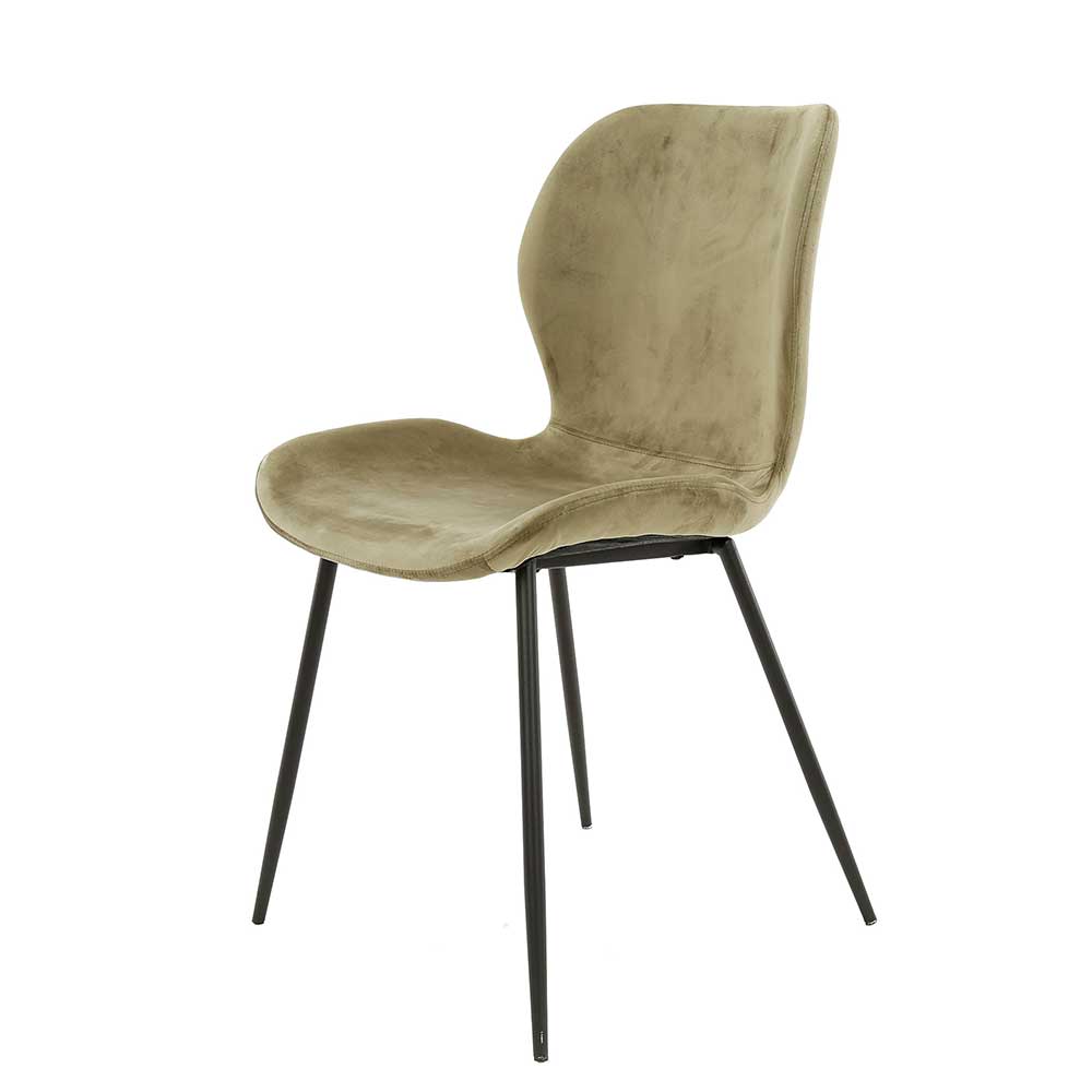 Esszimmerstühle aus Samt Beige - Maudez (4er Set)