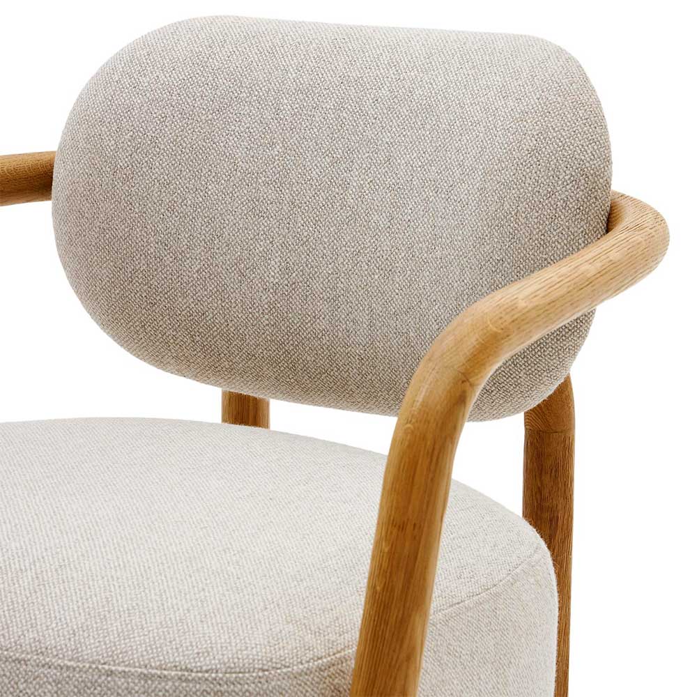 Skandi Design Sessel aus Chenille und Massivholz - Yilton