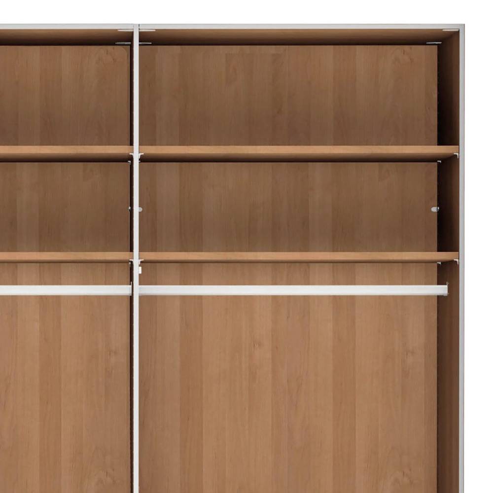 6-türiger Schlafzimmerschrank in Eiche Bianco - Yanicas