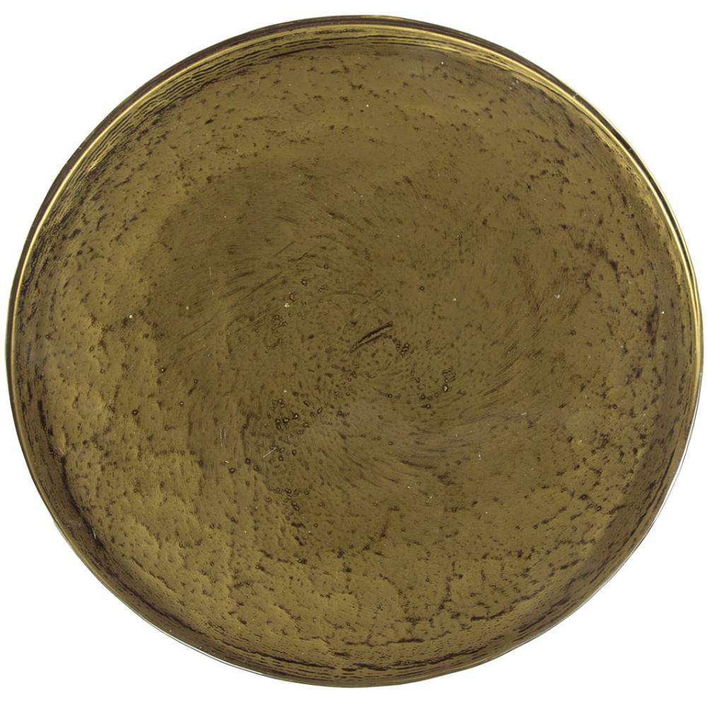 Runde Gussglas-Tischplatte in Altgoldfarben mit einzigartiger Oberflächenstruktur – Abrolhos