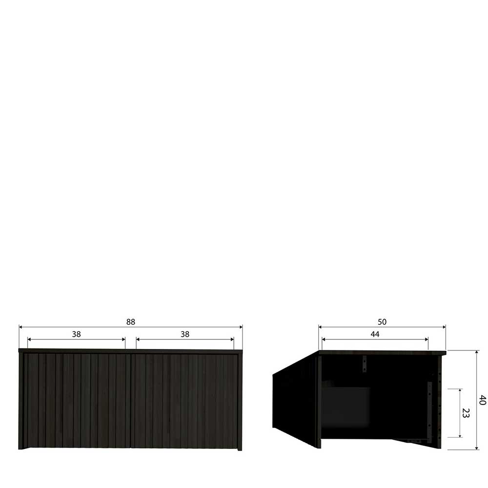 Lowboard in Schwarz Kiefer - Gelvins