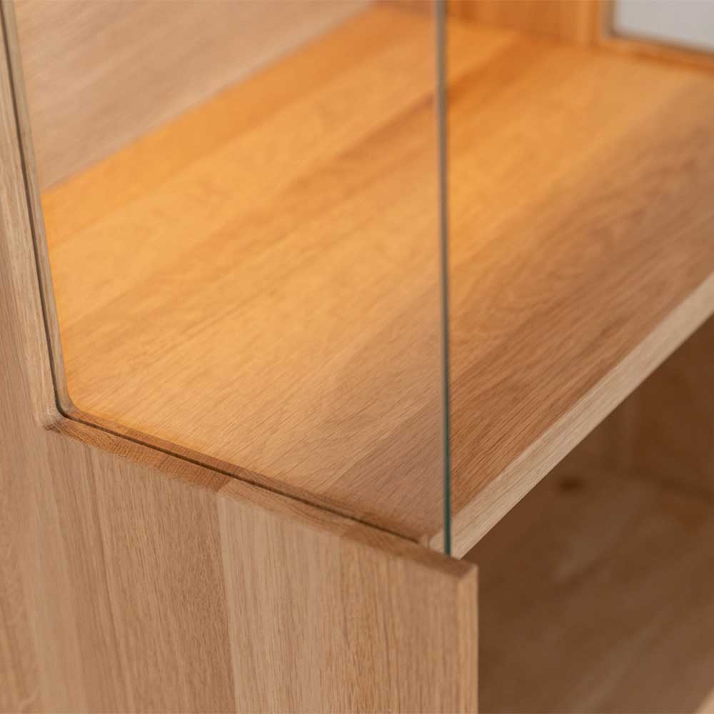 Eichenholz Hängevitrine mit Hirnholz Applikation - Deruta