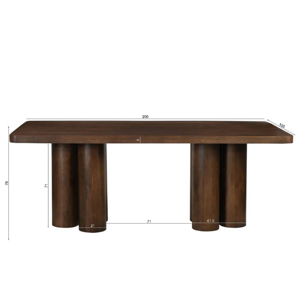Esszimmer Holztisch mit zweimal drei Säulenbeinen - Tanky