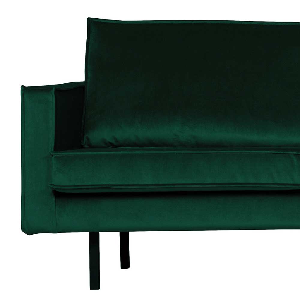 Samt Ecksofa in Dunkelgrün - Distroit