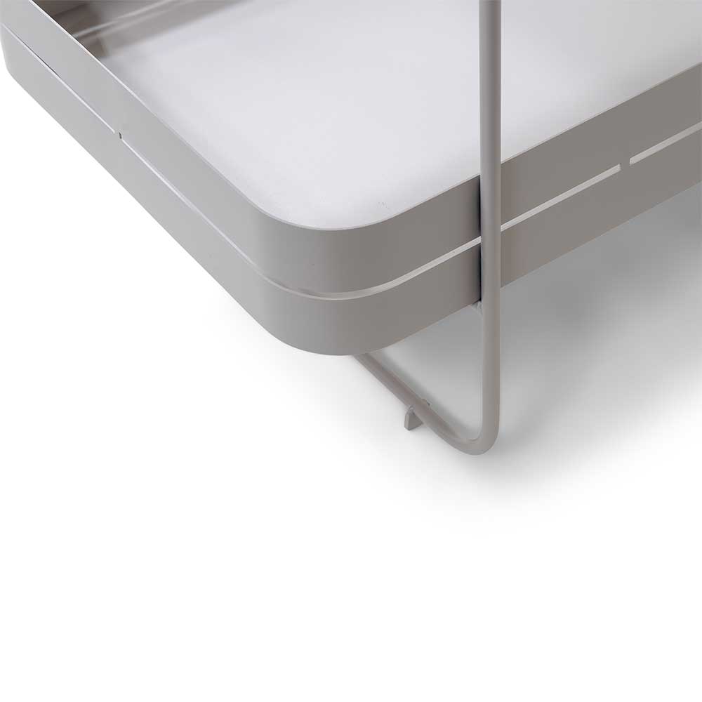 Taupefarbener Servierwagen abgerundete untere Ablage und elegantes Metallgestell – Gicanta