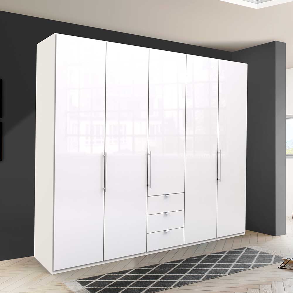 Weißer Schlafzimmer-Kleiderschrank 3-türig - Dolienca